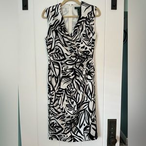 Lauren Ralph Lauren Black and White gathered waist dress